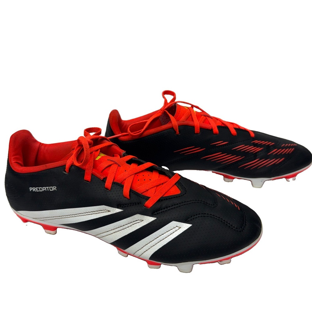 Adidas Predator Club Fxg Black White Solar Red Mens Soccer Cleats IG7760 Sz 11